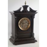 Early 20th century architectural oak cased mantle clock, movement stamped 'Lenzkirch',