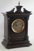 Early 20th century architectural oak cased mantle clock, movement stamped 'Lenzkirch',