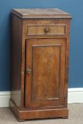 19th century mahogany bedside cabinet, single drawer and cupboard, W37cm, H76cm,