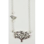 Pendant necklace in the form of a tree and bird stamped 925 Condition Report <a