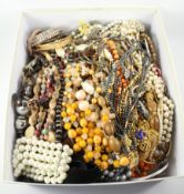 Bead necklaces and costume jewellery in one box Condition Report <a href='//www.