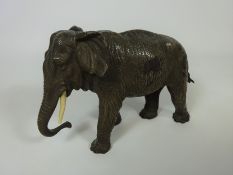 19th Century Austrian cold painted bronze model of an Elephant in the style of Bergmann H10cm