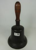 19th Century iron bell with turned rosewood handle Condition Report <a