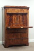 Early 19th century Biedermeier mahogany four drawer secretaire chest,