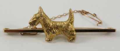 Scottie dog brooch stamped 9ct approx 3.3gm Condition Report <a href='//www.