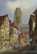 'Rouen', watercolour signed and titled by Edward Nevil 28cm x 19cm