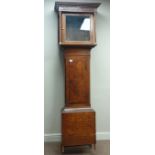 Early 19th century figured oak longcased clock case, canted corners,