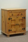 Pine cupboard with single drawer, W73cm, H90cm,