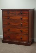 Edwardian walnut chest fitted with two short and four long drawers, W113cm, H131cm,