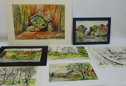 'Still Life', watercolour singed and titled Peter Spink and collection of eighteen watercolours,