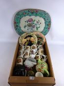 Post 1902 Commemorative mugs, Royal Doulton plates, Midwinter tea set, Fangfoss studio pottery vase,