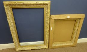 Two swept gilt picture frames, larger frame 95.5cm x 70.