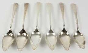 Set of six silver grapefruit spoons by Arthur Price Birmingham 1958 approx 5oz Condition