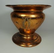 Arts and Crafts copper planter designed by Christopher Dresser for Benham & Froud, H24.