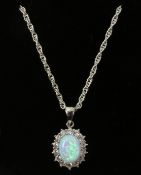 Opal pendant necklace stamped 925 Condition Report <a href='//www.davidduggleby.