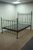 Victorian iron and brass 4' 6" double bedstead Condition Report <a href='//www.