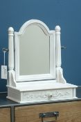 White painted free-standing dressing table mirror