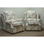 G-Plan three seat sofa (W195cm), pair matching armchairs (W95cm), and footstool,