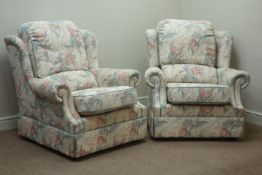 G-Plan three seat sofa (W195cm), pair matching armchairs (W95cm), and footstool,