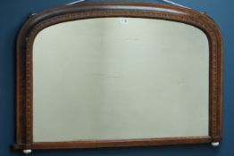 Victorian inlaid walnut overmantle mirror,