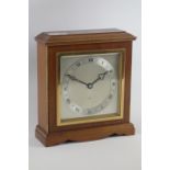 Mid 20th century mahogany cased Elliot mantle clock, silvered dial,
