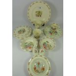 Collection of Royal Doulton 'Bunnykins' tableware - Dinner plate, five side plates, beaker,