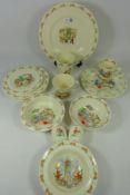 Collection of Royal Doulton 'Bunnykins' tableware - Dinner plate, five side plates, beaker,