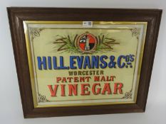 Early 20th Century Hill Evans & Co, Worcester Malt Vinegar advertising sign, framed 48.