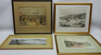 Four prints and 19th Century engravings of Scarborough including 'Part of Scarborough',