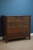 Georgian style early 20th century mahogany chest fitted with two short and three long drawers, W120,