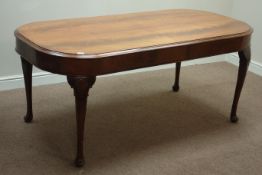 20th century mahogany dining table, on cabriole legs, 181cm x 89cm,