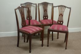 Set four 20th century Hepplewhite style mahogany dining chairs Condition Report