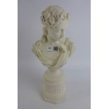 Late 19th/ early 20th Century Parian ware bust of a classical style lady,