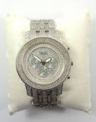 Gentleman's diamond set stainless steel JoJo chronometer quartz wristwatch JJ2 03641 boxed WATCHES