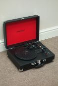Intempo black retro audio vinyl turntable with built in speakers and bluetooth