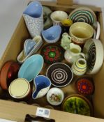 Collection of 1950's and later Hornsea pottery, including a Coastline crackle glaze vase and dish,