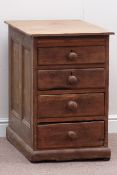 Pine deep four drawer pedestal chest, W51cm, H77cm,