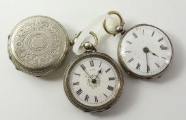 Early 20th century mid-size silver pocket watch signed R Reid Birmingham 1885,