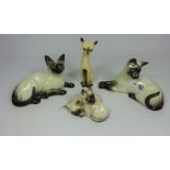 Three Beswick Siamese cats No.