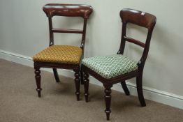 Pair Victorian mahogany side chairs with drop in upholstered seats Condition Report
