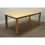 Habitat circa 1985 rectangular oak and beech dining table,