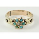 Mourning ring set with turquoise (gold tested) Condition Report <a href='//www.