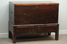 Large 19th century mahogany silver chest on two drawer stand, W126cm, H104cm,