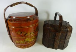 Two oriental partitioned decorative baskets (2) Condition Report <a href='//www.