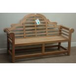 Solid teak Lutyens style garden bench, W165cm Condition Report <a href='//www.