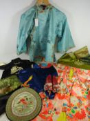 Clothing & Accessories - Japanese silk embroidered women's blouse, oriental kimono,