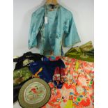 Clothing & Accessories - Japanese silk embroidered women's blouse, oriental kimono,