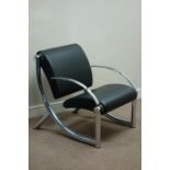 Klober chrome and leather armchair Condition Report <a href='//www.