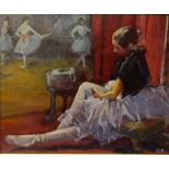 Study of a Ballerina, oil on canvas board initialled and dated MER '95,