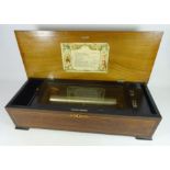 Victorian Musical Box 13in cylinder playing 12 listed aires with change/repeat,